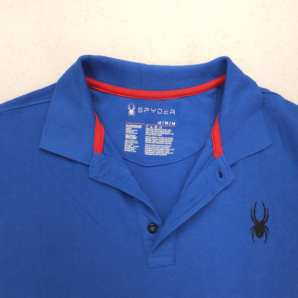 Spyder Casual Collared Short Sleeve Polo Shirt Mens Size Medium M Blue